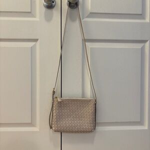 Madewell Crossbody Bag in Handwoven Leather - Pale Oyster